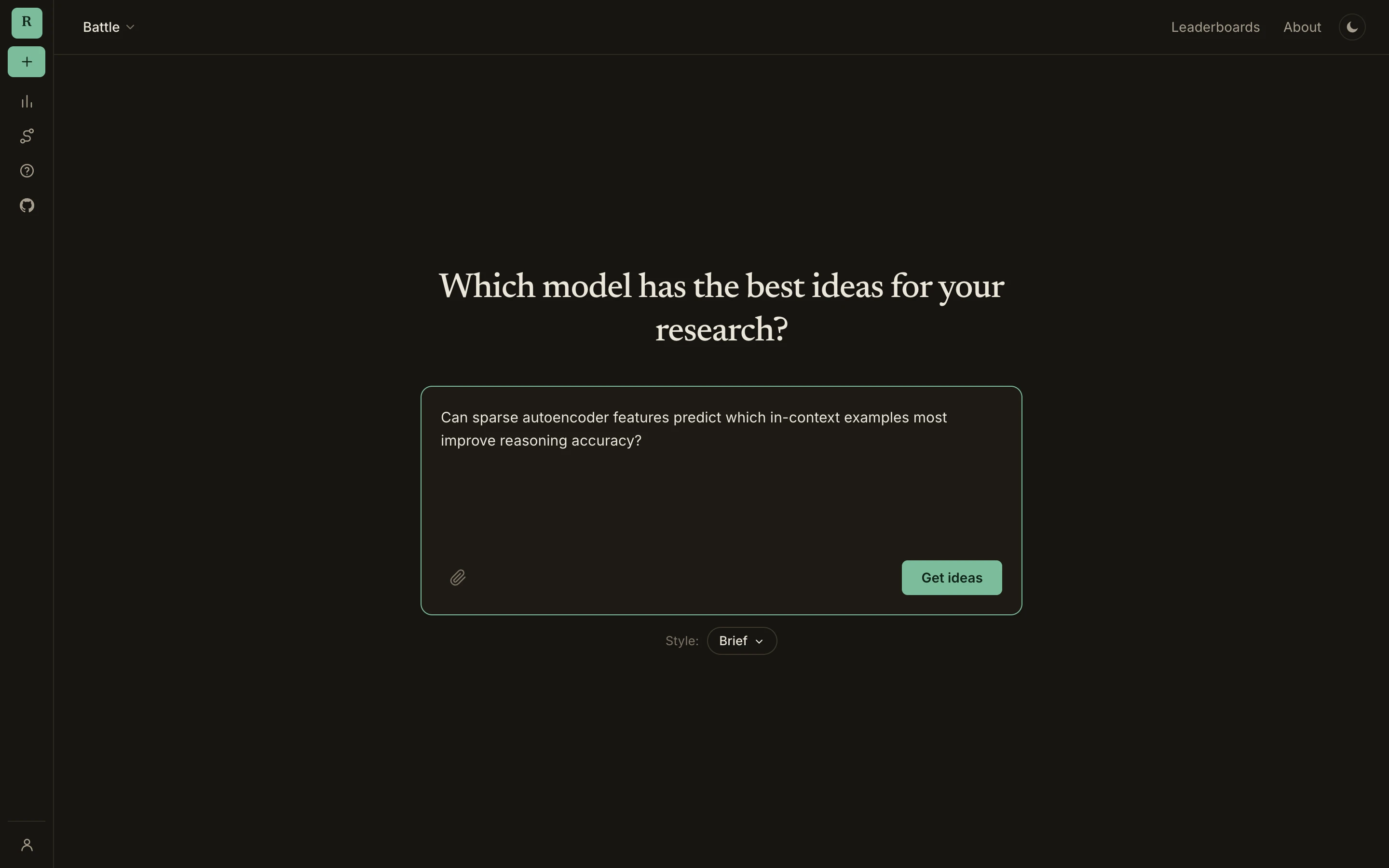 The composer with a research question typed in, the Illustrated toggle below it off